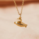unique vintage yellow gold swan pendant charm