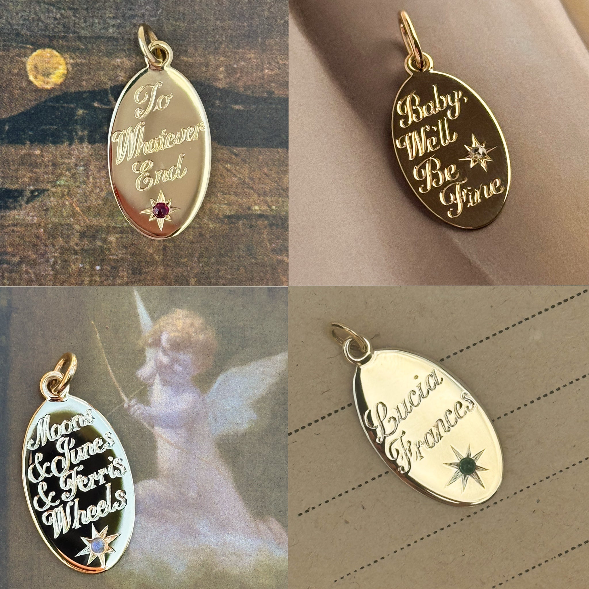 Bespoke solid gold jewellery traditionally hand engraved