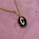 Initial C Pendant Charm, Converted Antique Cufflink, 9ct Gold