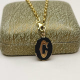 Initial C Pendant Charm, Converted Antique Cufflink, 9ct Gold