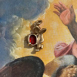 Bringing Love, Cherub and Garnet Charm, 9ct Gold