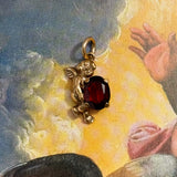 Bringing Love, Cherub and Garnet Charm, 9ct Gold