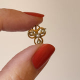 Lucky Clover, Vintage Gold Charm Necklace