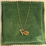 Lucky Clover, Vintage Gold Charm Necklace