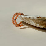 18ct yellow gold coral hoop earrings