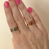 Victorian Coral & Diamond Ring, 18ct Gold