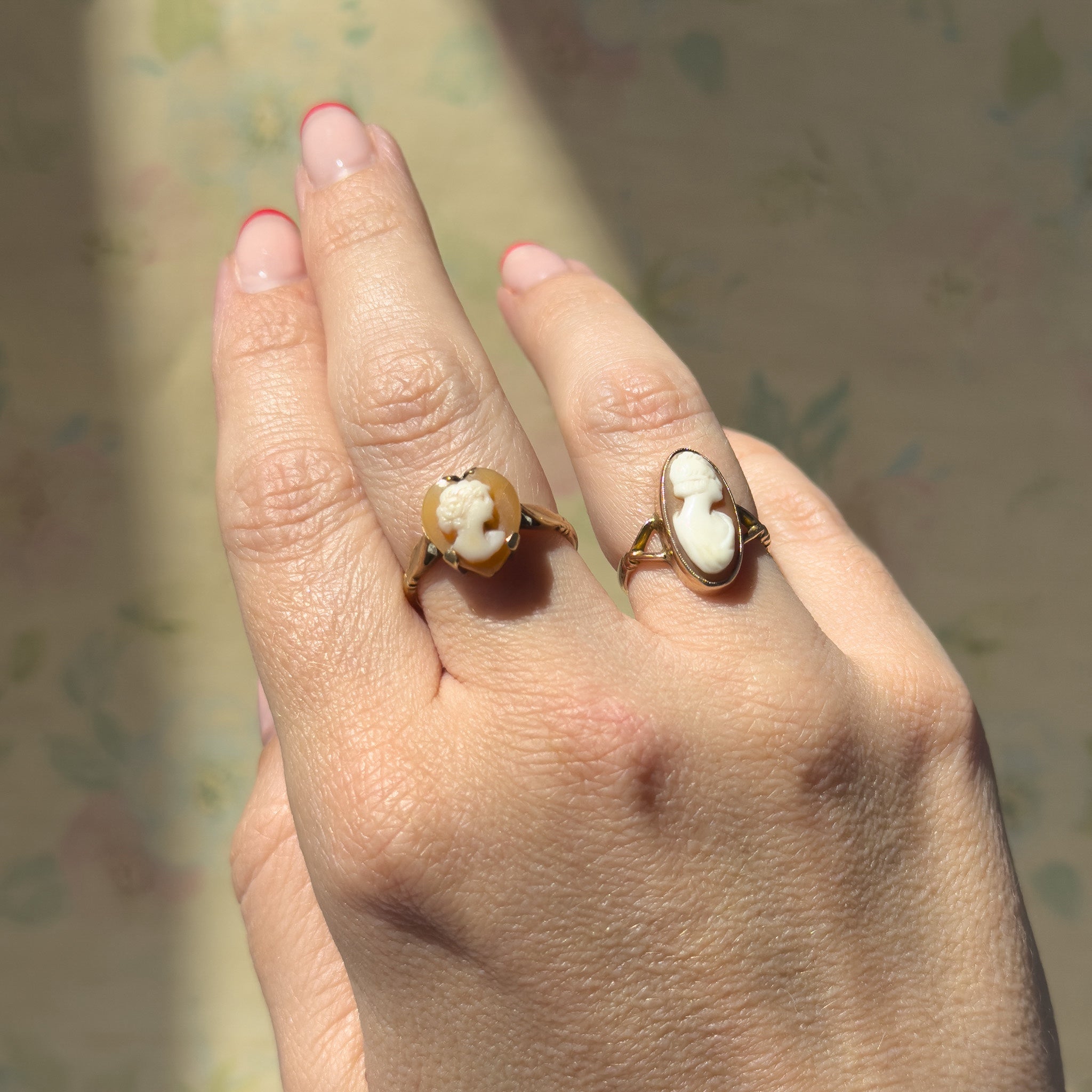 Pretty vintage cameo rings