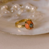 Victorian Coral & Diamond Ring, 18ct Gold