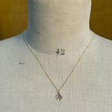 Vintage Tiny Pearl Clover Charm, 9ct Gold