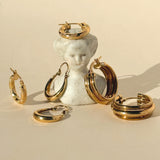 Everyday Vintage Moon Hoop Earrings, 9ct Gold