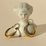 Everyday Vintage Moon Hoop Earrings, 9ct Gold