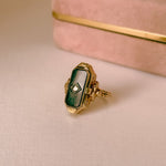 Onyx and diamond flip ring 10k gold