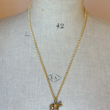 Vintage 9ct gold elephant necklace