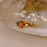 Victorian Coral & Diamond Ring, 18ct Gold
