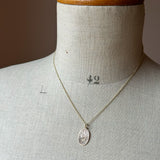 Flower Engraved Diamond Pendant, Antique Conversion, 9ct Gold