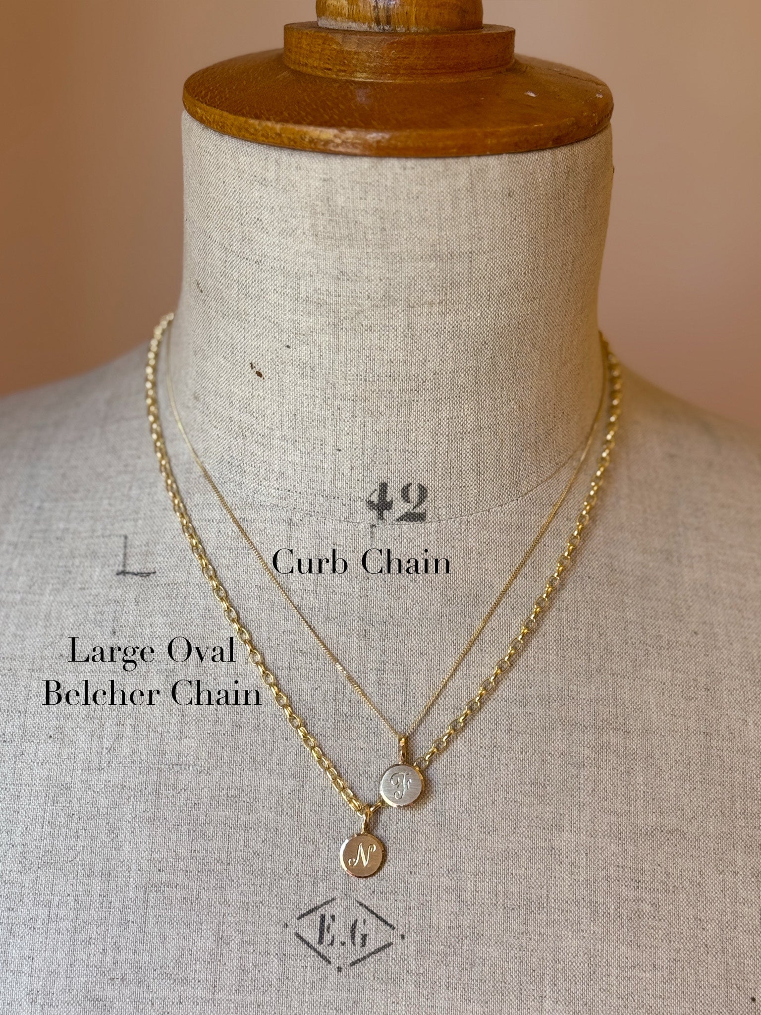 Personalised initial pendants in solid gold