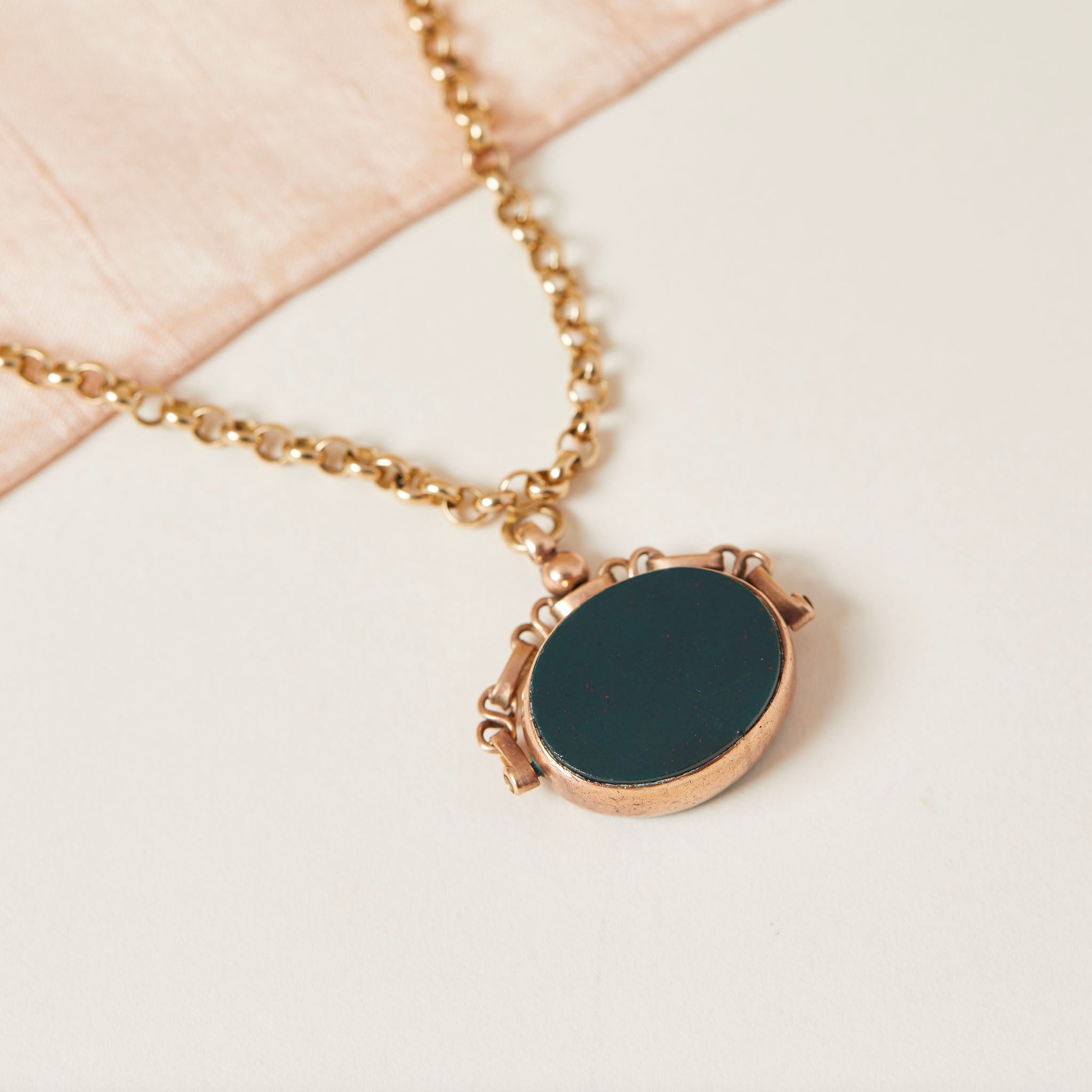 Antique Bloodstone spinner fob