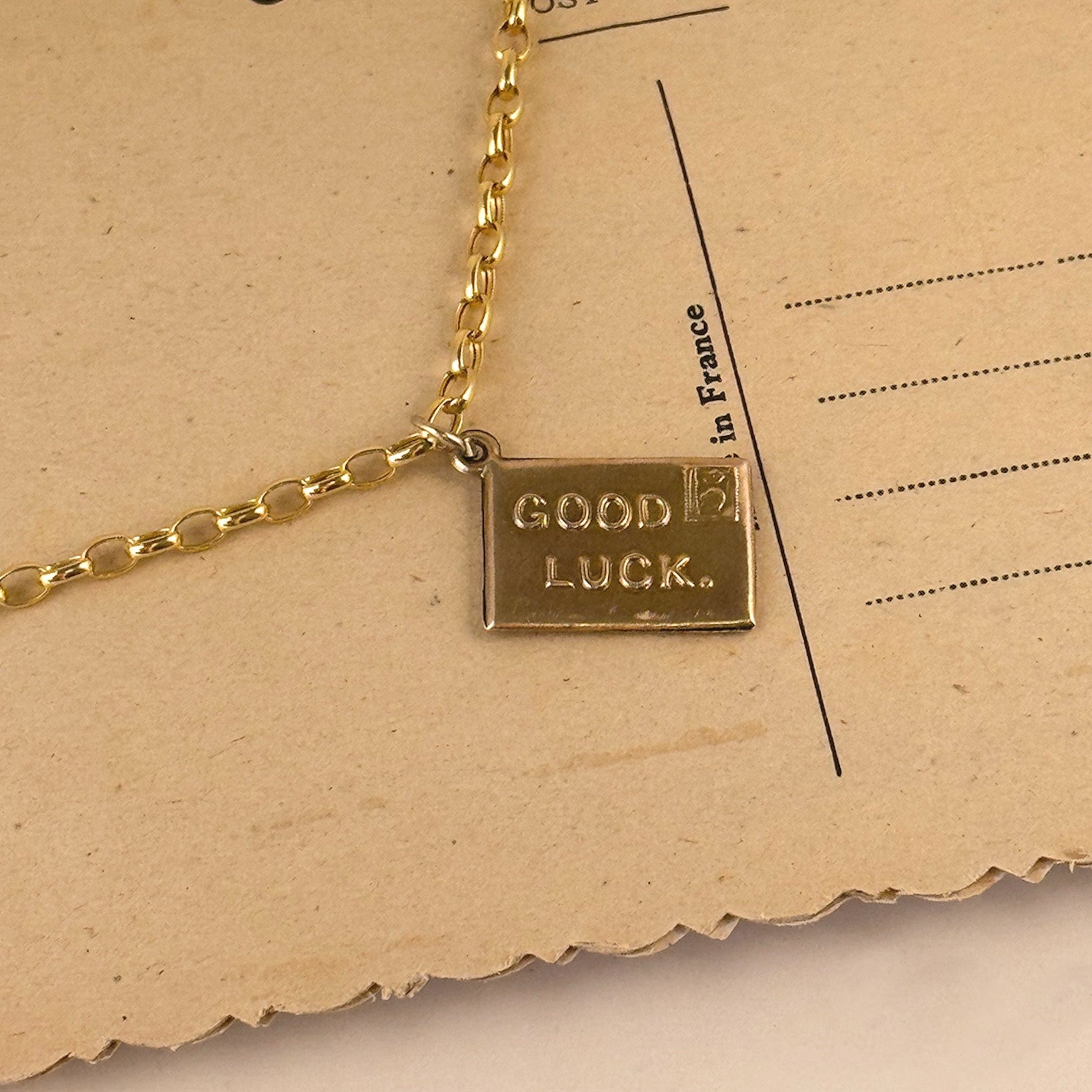 Vintage good luck envelope 9ct gold charm