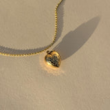 Engraved Vintage Heart Pendant Charm | 9ct Gold