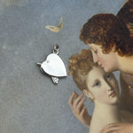 Silver unique heart pendant charm