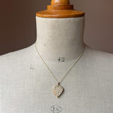 Textured Heart Vintage Locket, 9ct gold