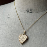 Textured Heart Vintage Locket, 9ct gold