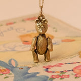 Moving Teddy Bear Vintage Charm, 9ct Gold