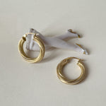 Twist vintage hoop gold earrings