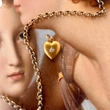 15ct Victorian Diamond Heart Pendant Charm
