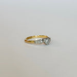 vintage heart gold diamond ring