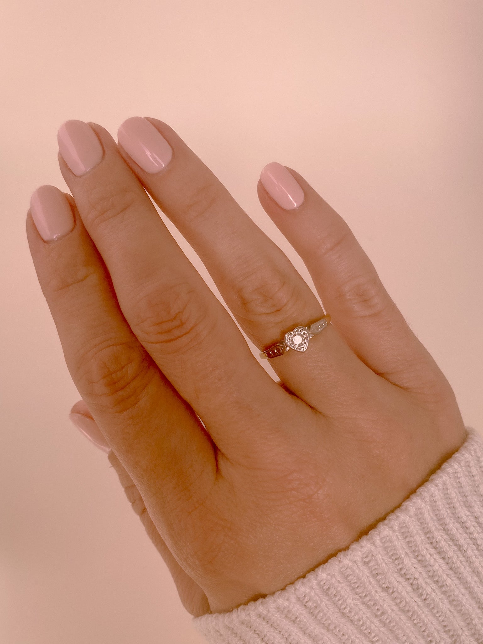 vintage heart diamond ring fashion style