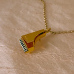 vintage gold piano charm necklace