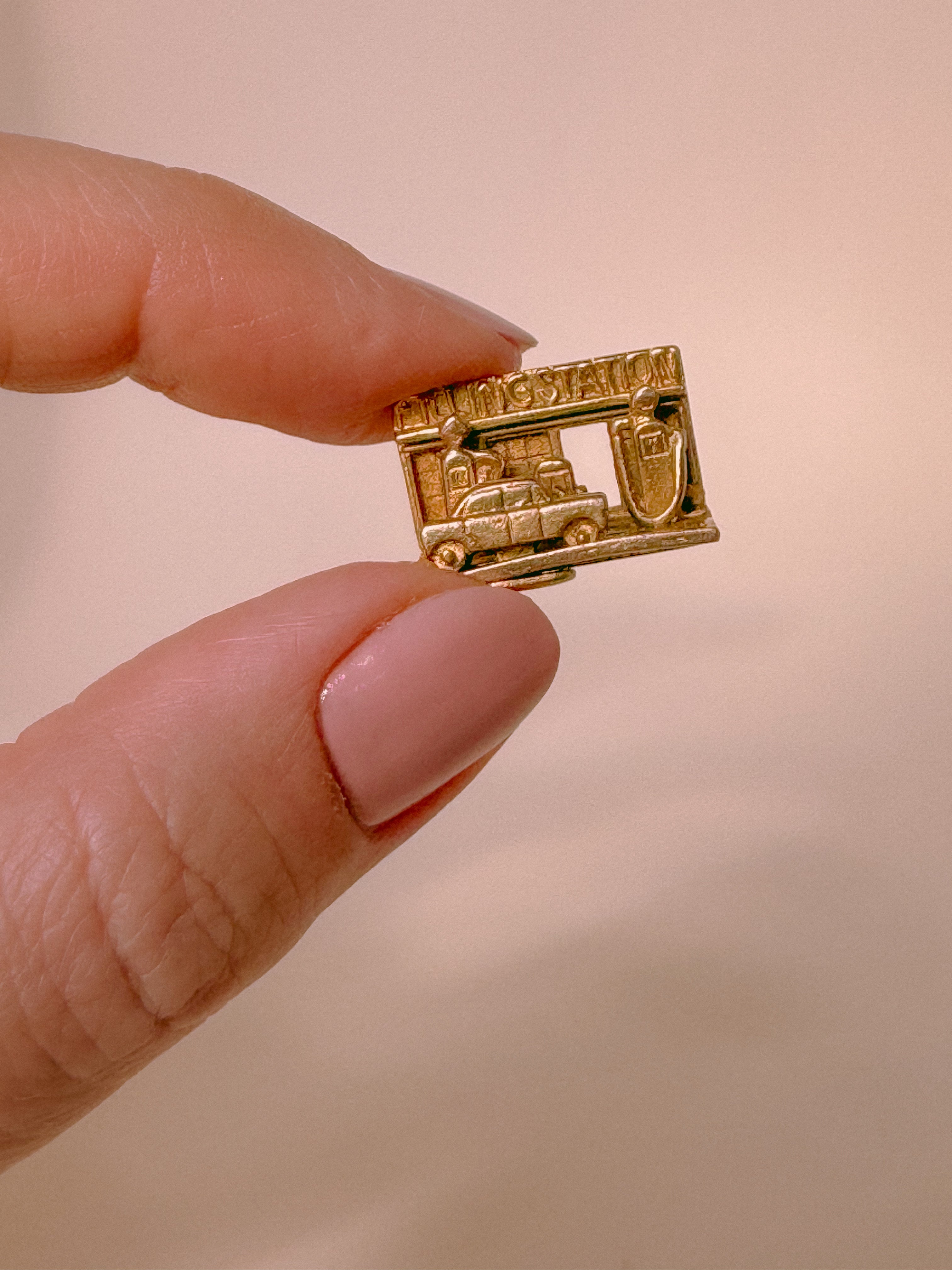 Vintage gold petrol station charm
