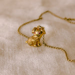 vintage gold dog charm