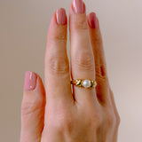 Chubby Kisses, Pearl & Diamond Ring, 18ct Gold