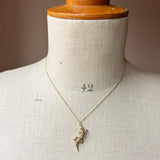 Antique Lizard Pearl Pendant | 9ct Gold