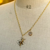 Antique Lizard Pearl Pendant | 9ct Gold