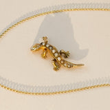 Antique Lizard Pearl Pendant | 9ct Gold