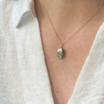 Initial engraved solid yellow gold locket