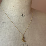 Gold mermaid unique necklace