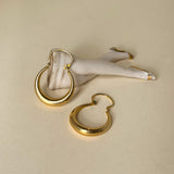 Everyday Vintage Moon Hoop Earrings, 9ct Gold