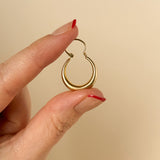 Everyday Vintage Moon Hoop Earrings, 9ct Gold