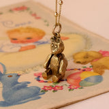 Moving Teddy Bear Vintage Charm, 9ct Gold