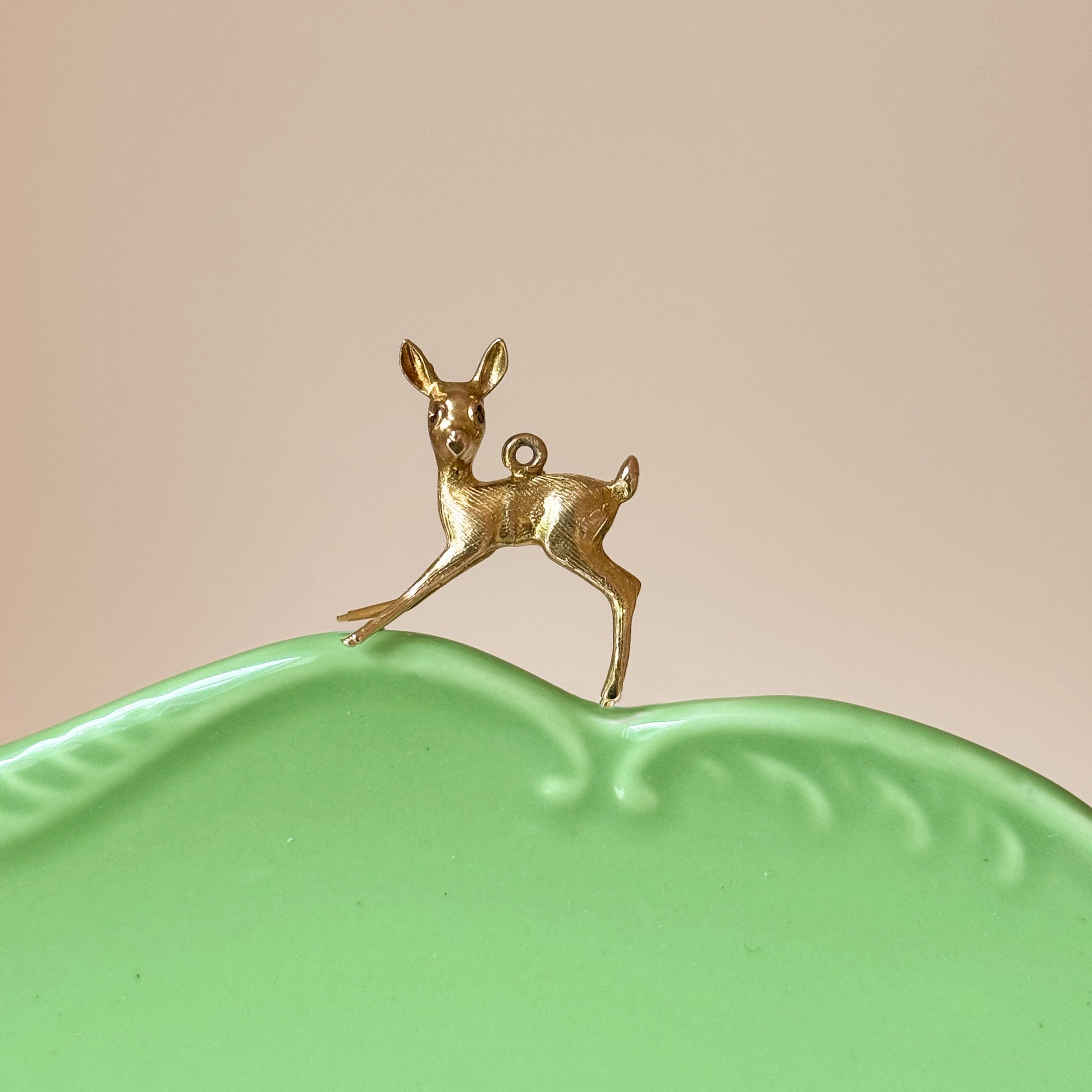 9ct gold deer fawn charm in 9k gold