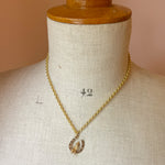 Lucky horseshoe unique vintage necklace charm