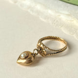 Dangle charm gold ring