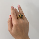 Sapphire And Diamond Vintage Cocktail Ring, 14ct Gold