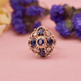 Sapphire And Diamond Vintage Cocktail Ring, 14ct Gold