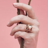 Turquoise And Pearl Vintage Cocktail Ring, 14ct Gold