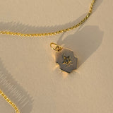 Diamond Floral Shield, Antique 9ct Gold Charm